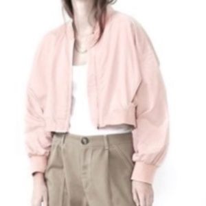 Zara Soft light weight  cropped Pink/peach Bomber Jacket
